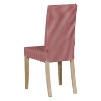Dekoria Návlek na stoličku Harry (krátky), červeno-biele malé káro, návlek na stoličku Harry krá