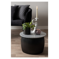 Čierny okrúhly konferenčný stolík s doskou v dekore mramoru ø 52 cm Luscious – Leitmotiv