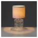 Svetlosivá sklenená stolová lampa s textilným tienidlom (výška 29 cm) – Casa Selección