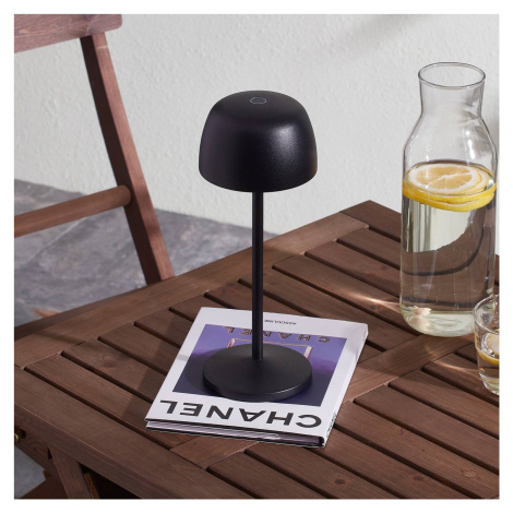 Nabíjateľná stolová lampa Lindby LED Arietty, čierna