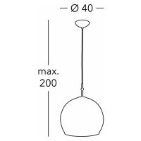 KOLARZ Luna závesná lampa, Ø 40 cm, krémová farba, sklo