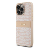 DKNY PU Leather Repeat Pattern Tonal Stripe Apple iPhone 15 Pro Max DKHCP15XPRTHSLP Pink