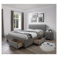 HALMAR Modena 140 čalúnená manželská posteľ s roštom sivá