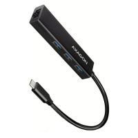 Axagon HMC-GL3A, USB 3.rozbočovač 2. generácie, 3x USB-A + gigabitový ethernetový port, kov, 20 