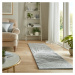 Běhoun Solace Lino Leaf Grey - 60x230 cm Flair Rugs koberce