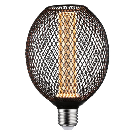 Paulmann LED MetallicGlow Globe Spiral E27 čierna