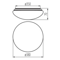 Svietidlo LED 24W, 4000K, 1700lm, IP44, biela, LED MILE, CORSO LED V2 24-NW (Kanlux)