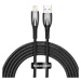 Kábel USB cable for Lightning Baseus Glimmer Series, 2.4A, 2m (Black)