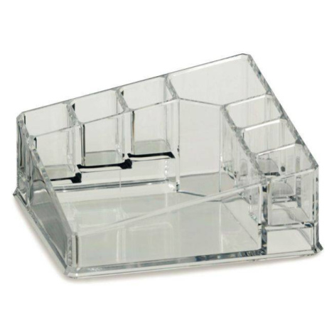 Kozmetická dóza SAFIRA plast, transparent, 14 × 14 × 6,5 cm - Kela