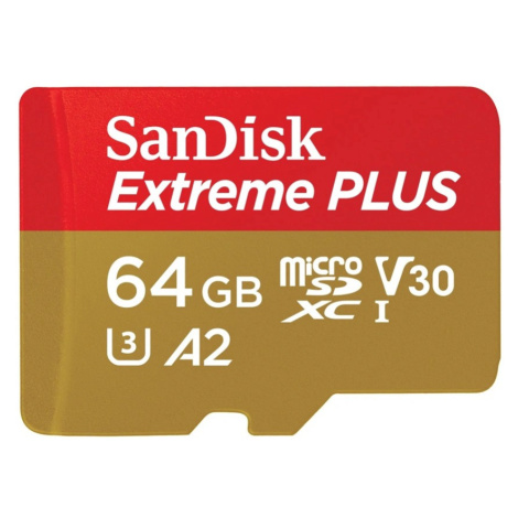 SANDISK 214500 EXTREME PLUS MICROSDXC 64GB + SD ADAPTER 200MB/S, 90MB/S A2 C10 V30 UHS-I U8