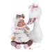 Llorens 84456 NEW BORN - realistická bábika bábätko so zvukmi a mäkkým látkovým telom - 44