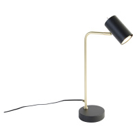 Moderná stolná lampa čierna so zlatou - Beata