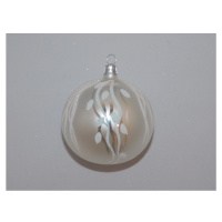 ORNEX Sklenená vianočná ozdoba biela pr. 8 cm