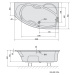 Polysan Polysan, MAMBA R asymetrická vaňa 160x95x44cm, biela, 28111