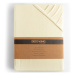 Krémová elastická bavlnená plachta DecoKing Amber Collection, 200/220 x 200 cm