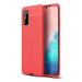 Huawei Mate 30 / 30 5G, silikónové puzdro, kožený efekt, vzor švov, červené