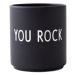 Čierny porcelánový hrnček 300 ml You Rock – Design Letters