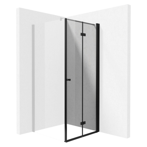 DEANTE - Kerria plus čierna - Sprchové dvere bez stenového profilu, systém Kerria Plus, 90 cm - 