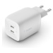 Belkin 65W Dual USB-C GaN PD Wall Charger with PPS - White