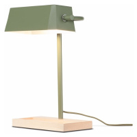 Stolová lampa s kovovým tienidlom v zeleno-prírodnej farbe (výška 40 cm) Cambridge – it's ab