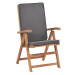 Polohovacie záhradné stoličky 2 ks teakové drevo Dekorhome Krémová,Polohovacie záhradné stoličky
