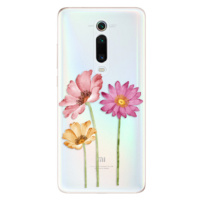 Odolné silikónové puzdro iSaprio - Three Flowers - Xiaomi Mi 9T Pro