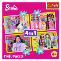 Trefl Puzzle 4v1 - Šťastný svet Barbie / Mattel, Barbie