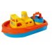 Androni Loď so sirénou a malým člnom - dĺžka 39 cm, červená paluba