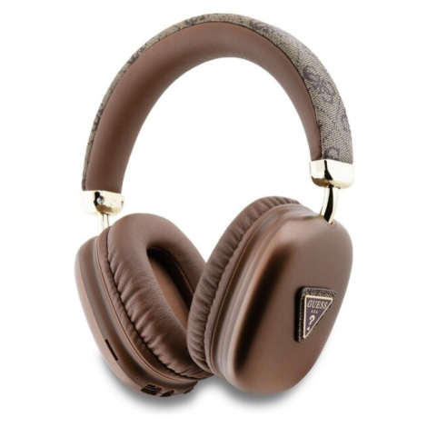 Guess PU Leather 4G Triangle Logo Bluetooth Stereo Headphone Brown