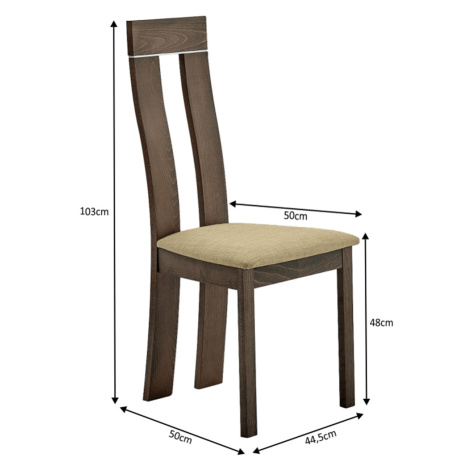 Drevená stolička, buk merlot/Magnolia hnedá látka, DESI Tempo Kondela