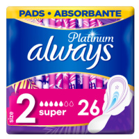 ALWAYS Platinum Super (veľkosť 2) hygienické vložky s krídelkami 26 ks