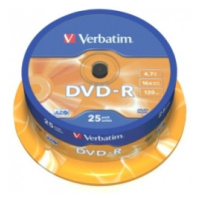 DVD-R VERBATIM 4,7GB 16x cake box (bal=25ks)