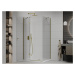 MEXEN/S - Roma obdĺžnikový sprchový kút 100x70, transparent, zlatý + vanička 854-100-070-50-00-4