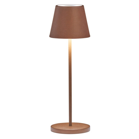 Hnedá LED stolová lampa s kovovým tienidlom (výška  34 cm) Cosenza – Fischer & Honsel