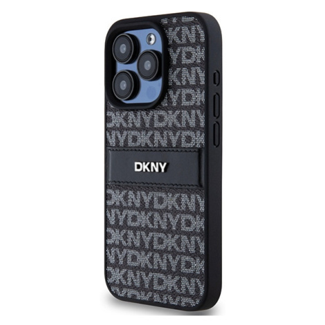 DKNY PU Leather Repeat Pattern Tonal Stripe Apple iPhone 15 Pro Max DKHCP15XPRTHSLK Black