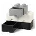 LEGO® úložný box 4 - so zásuvkou šedá  250 x 250 x 180 mm