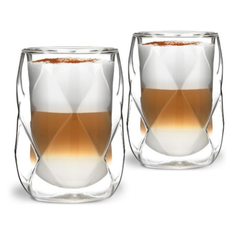 Vialli Design GEO dvojstenné poháre na kávu (cappuccino), čaj a koktaily 250 ml, 2 ks
