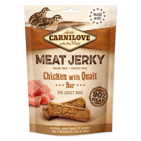 CARNILOVE JERKY SNACK CHICKEN WITH QUAIL BAR 100G (294-111860) Brit