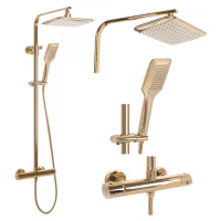 Sprchový set s termostatom Rea Tom - dažďová a ručná sprcha zlatá