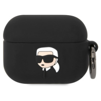 Karl Lagerfeld 3D Logo NFT Karl Head Silikónové Puzdro pre Airpods Pro Black