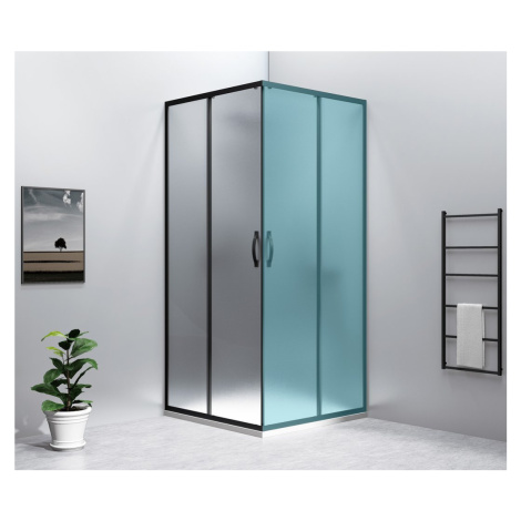 SIGMA SIMPLY BLACK sprchové dvere posuvné pre rohový vstup 900 mm, sklo Brick GS2490B GELCO