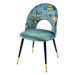 LuxD 26343 Dizajnová jedálenská stolička Jalisa tyrkysový zamat