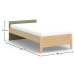 Študentská posteľ 100x200cm habitat - dub/zelená