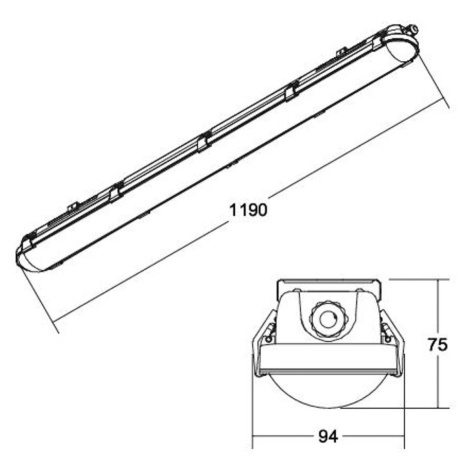 BRUMBERG Humid One Pro LED lampa do vane DALI 119cm