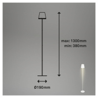 Nabíjateľná stojacia lampa Kiki LED, 2 700 K, biela