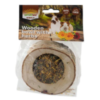 Pochúťka Nature Land Nibble miska plnená bylinkami drevená 120g