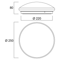 Stropné LED svietidlo Sylvania Start Surface, Ø 25 cm