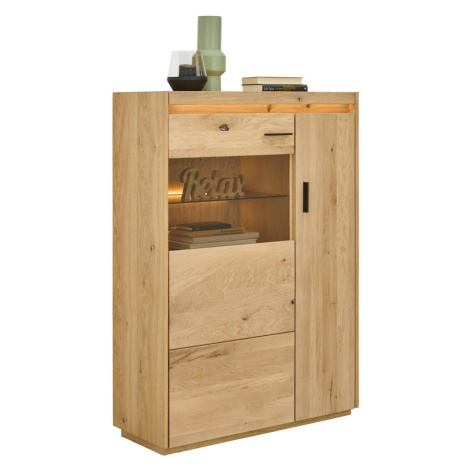 Linea Natura VYSOKÁ KOMODA, farba duba, 94,8/133,5/37 cm