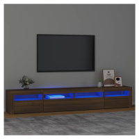 vidaXL TV skrinka s LED svetlami hnedý dub 240x35x40 cm