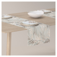 Dekoria Štóla na stôl, béžové a krémové palmové listy na bielom pozadí , 40 x 130 cm, Gardenia, 